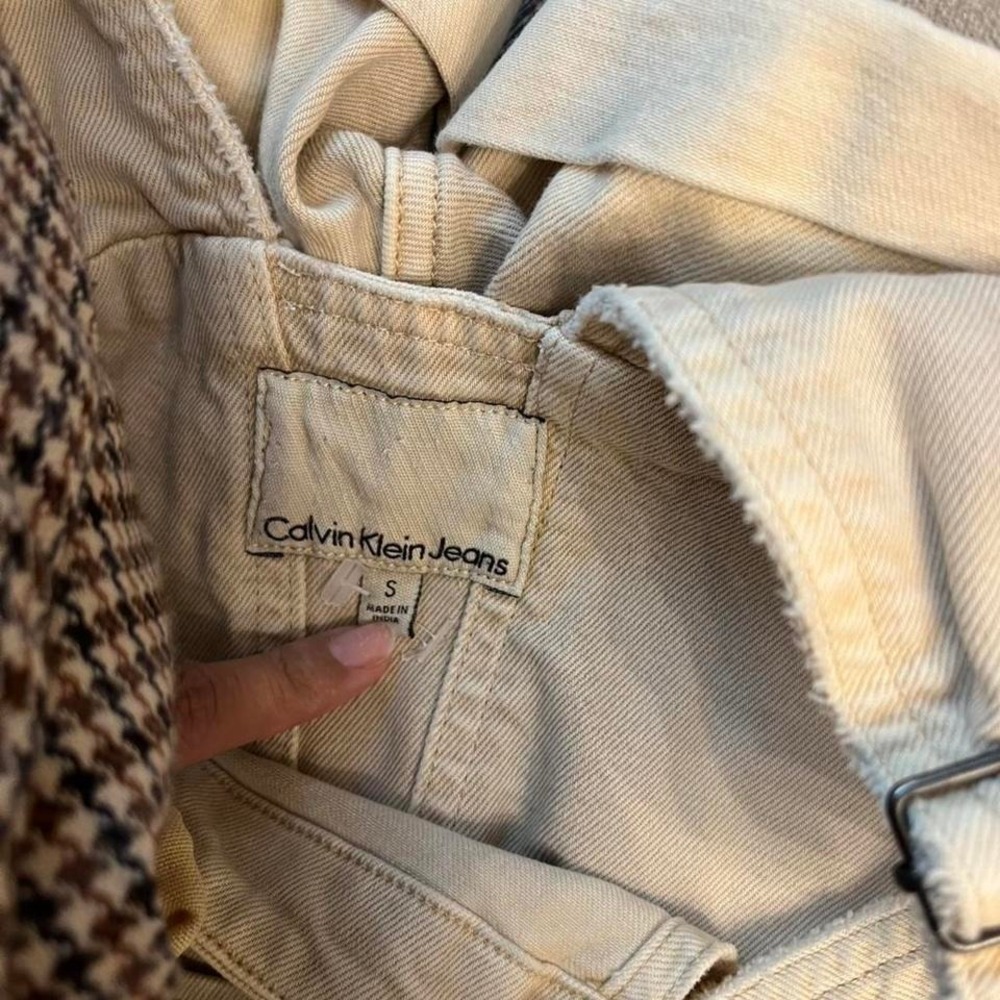 Vintage Calvin Klein Jeans cream denim short overalls - Picture 6 of 6